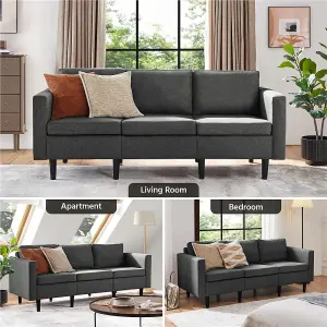 Yaheetech Dark Grey Fabric Upholstered 3-Seater Sofa Couch