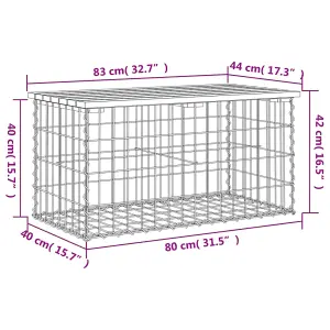 Berkfield Garden Bench Gabion Design 83x44x42 cm Solid Wood Pine