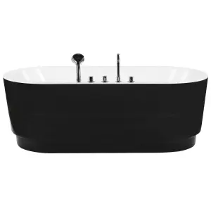 Freestanding Bath with Fixtures 1700 x 800 mm Black EMPRESA