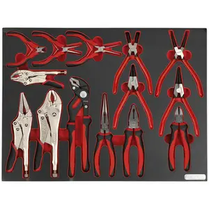 Premium 14-Piece Pliers Set with Tool Tray for Professionals