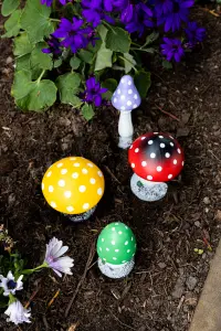 4pc Mushroom Fairy Garden Ornaments