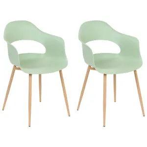 Set of 2 Dining Chairs UTICA Light Green