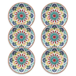 Purely Home Rio Medallion Melamine Dinner Plates - Set of 6