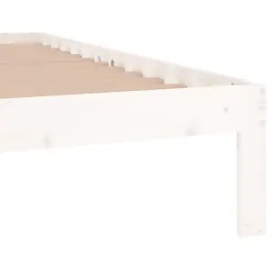 Berkfield Bed Frame White Solid Wood 90x190 cm Single