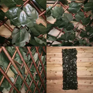 100cm x 200cm Artificial Fence Garden Trellis Privacy Screening Indoor Outdoor Wall Panel   Ivy Leaf