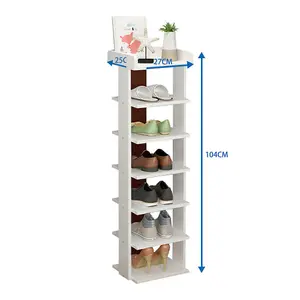 7 Tier Freestanding Wooden Shoe Rack Shoe Storage Organizer Space Saving Display Shelf