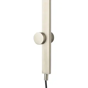 Line Satin Silver Nickel effect Plug-in LED Wall light