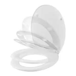 Cooke & Lewis Genoa White Standard Soft close Toilet seat