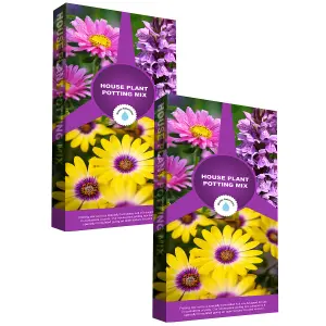 20 Litres (2 x 10 Litres) 10L Mix Compost HousePlant Potting Soil With Seaweed Extract For Healthy Plants & Greener Leaves