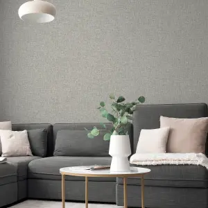 Arthouse Linen Texture Mid Grey