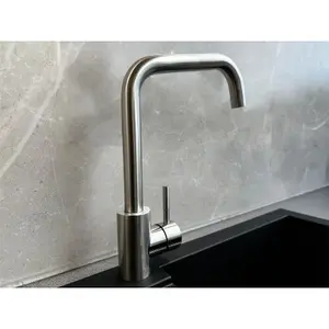 Reginox Salina BN Single Lever Square Neck Brushed Nickel Kitchen Mixer Tap