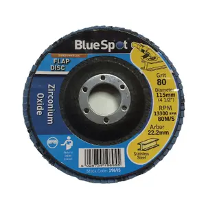 HomeSmart 1 Packs 115mm Flap Disc 80 Grit Zirconium Oxide for Angle Grinder to Sanding Grinding