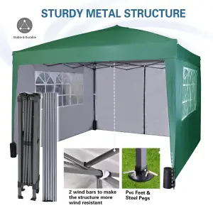 MCC Direct Gazebo 3x3 Pop up with Sides Green