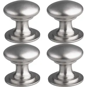 4 PACK - Victorian Tiered Door Knob - 50mm Satin Nickel Cabinet Pull Handle Round Rose