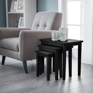 Elvina 3 Piece Nest of Tables Black