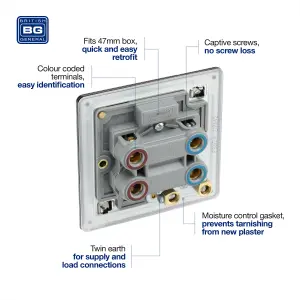 BG FBN74 Nexus Screwless Flat-Plate Double Pole Cooker Switch 45A