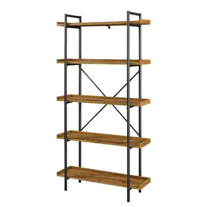 Jessica 92cm W Steel Etagere Bookcase Barnwood