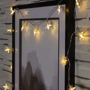 Star Battery-powered Warm white 20 LED Indoor String lights