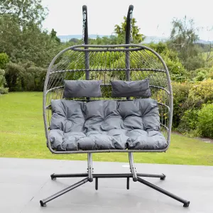 Haversham Swinging Double Garden Seat - Dark Grey