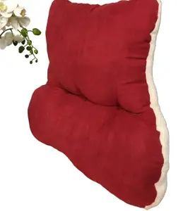 Just So Home Back Support Lumbar Cushion Sherpa Fleece With Faux Suede Reverse (Wine)