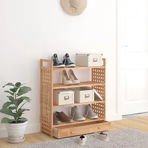 Shoe Rack with Drawer 70x27x81 cm Solid Wood Walnut