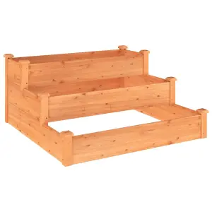 Berkfield Garden Raised Bed Brown 120x120x56 cm Solid Wood Fir