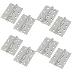 Satin Stainless Steel Hinges Fire Door 102x76mm Pack of 4