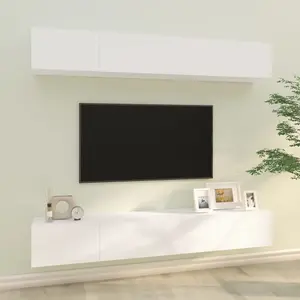 Berkfield Wall TV Cabinets 4 pcs White 100x30x30 cm