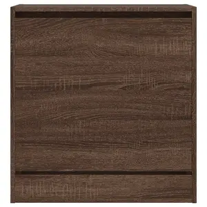 Berkfield Shoe Cabinet Brown Oak 60x34x63.5 cm Engineered Wood