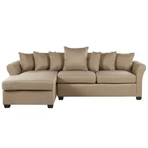 Right-Hand Corner Sofa VIKNA Beige Fabric Right Hand