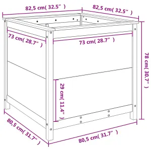 Berkfield Garden Planter Honey Brown 82.5x82.5x78 cm Solid Wood Pine