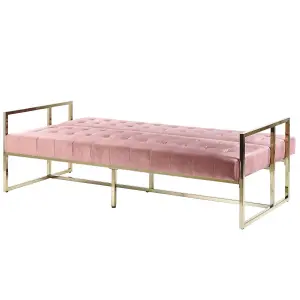 3 Seater Sofa MARSTAL Pink Velvet