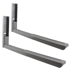 SPARES2GO Universal Extendable Wall Mounting Brackets for Microwave (Silver / Grey)