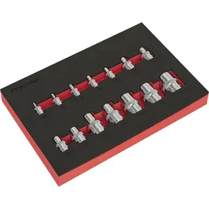 14-Piece TRX Star Socket Set - Chrome Vanadium Steel with EVA Tray