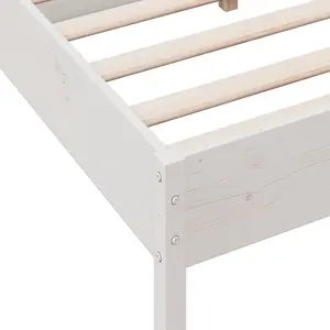 Berkfield Bed Frame without Mattress White 120x190 cm Small Double Solid Wood Pine