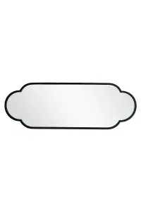 MirrorOutlet The Duplici Black Metal Framed Double Arched Oval Wall Mirror 150CM X 52CM