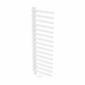 Rinse Bathrooms Minimalist 1600x600mm 800W Electric Thermostatic Bathroom Heated Towel Rail Radiator with Timer White