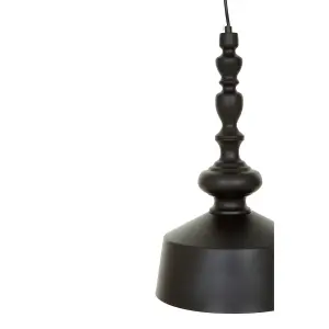 Interiors by Premier Leni Black Matte Iron Pendant Light