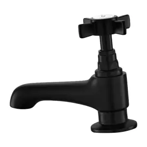 BATHWEST 1 Pair Basin Sink Taps Cross head Sink Brass Faucet Basin Pillar Tap Matte Black