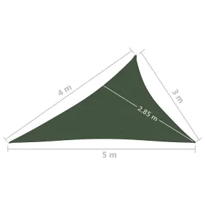 Berkfield Sunshade Sail 160 g/m2 Dark Green 3x4x5 m HDPE