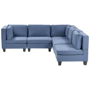 Corner Sofa UNSTAD Blue Fabric Left Hand