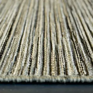 Grey Striped Outdoor Rug, Striped Stain-Resistant Rug For Patio, Deck, Garden, 5mm Modern Outdoor Rug-80cm X 150cm