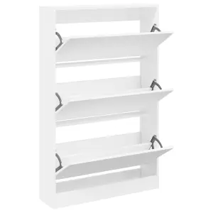 Shoe Cabinet White 80x21x125.5 cm Engineered Wood