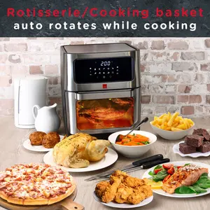 SENSIO HOME 12L Air Fryer Oven Rotisserie and Dehydrator, 10 in 1, Basket plus 4 More Accs 1800W