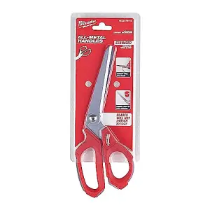 Milwaukee Jobsite Offset Scissors Large Handle Holes All Metal Core 4932479410