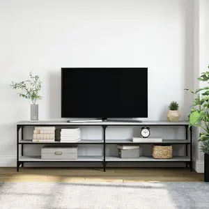 Berkfield TV Cabinet Grey Sonoma 180x30x50 cm Engineered Wood and Metal