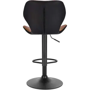 Parrett Swivel Adjustable Height Stool (Set of 2) Brown