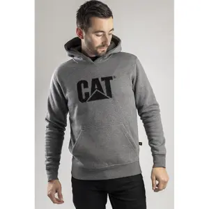 Caterpillar Trademark Hooded Pullover Work Jumper Grey - XXXXL