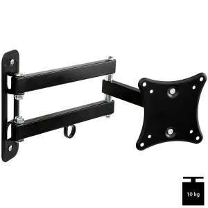 TV Bracket - for 10 - 24 inch screens, extendable, tilt, swivel TV wall mount - black