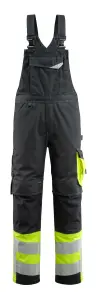 Mascot Safe Supreme Sunderland Bib & Brace - Black/Hi-Vis Yellow   (38.5) (Leg Length - Long)